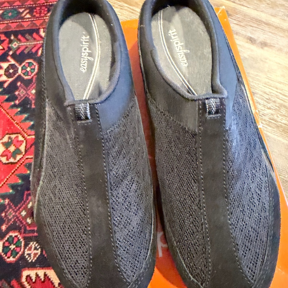 Easy Spirit Black Knit Slip-On Loafers for Women